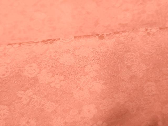 平和屋着物■上質な色無地　宝尽くし　甚三紅色　正絹　逸品　AABH4515fw