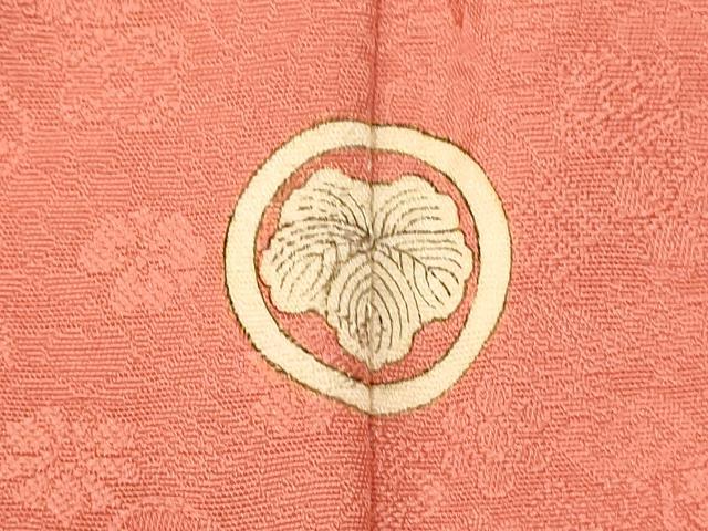 平和屋着物■上質な色無地　宝尽くし　甚三紅色　正絹　逸品　AABH4515fw