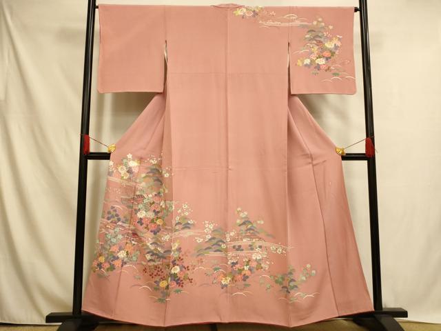 平和屋着物■訪問着　作家物　風景文　正絹　逸品　AABH4520fw
