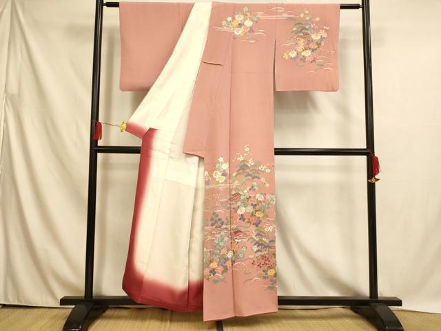 平和屋着物■訪問着　作家物　風景文　正絹　逸品　AABH4520fw