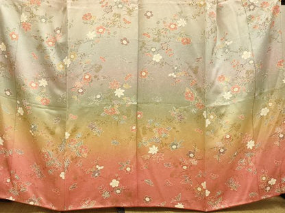 平和屋着物■訪問着　枝花霞文　暈し染め　金彩　正絹　逸品　AABH4525fw