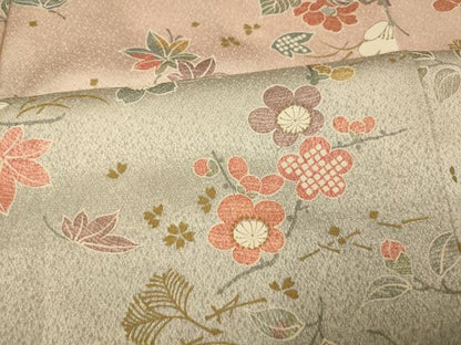 平和屋着物■訪問着　枝花霞文　暈し染め　金彩　正絹　逸品　AABH4525fw