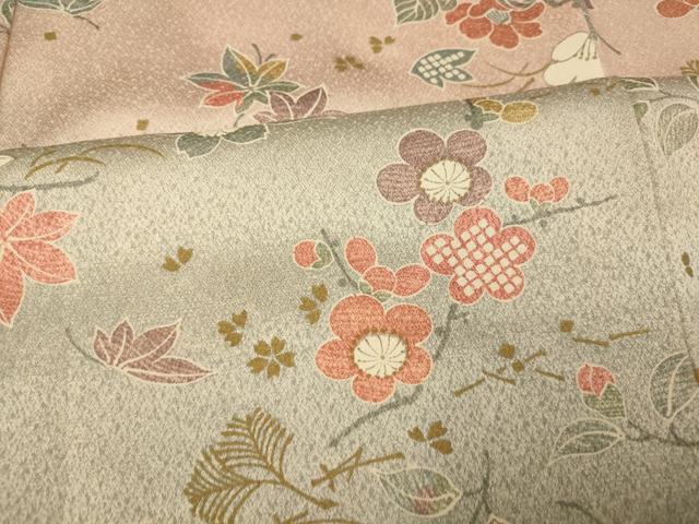 平和屋着物■訪問着　枝花霞文　暈し染め　金彩　正絹　逸品　AABH4525fw