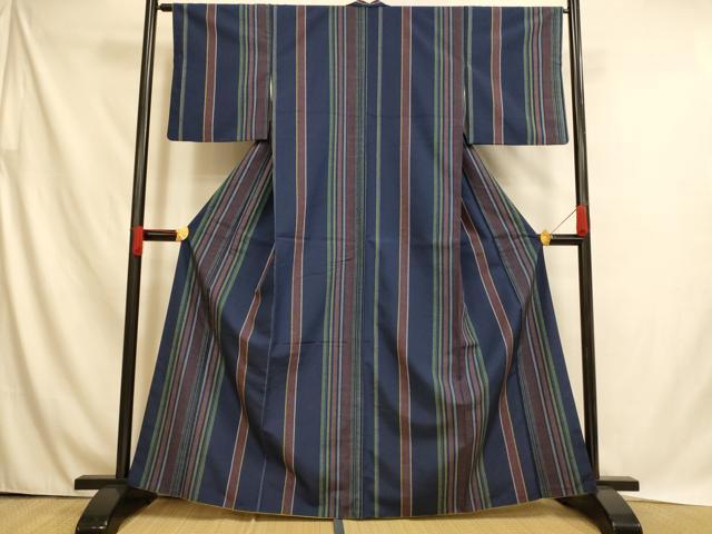 平和屋着物■上質な紬　間道　正絹　逸品　AABH4526fw