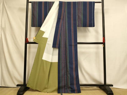 平和屋着物■上質な紬　間道　正絹　逸品　AABH4526fw