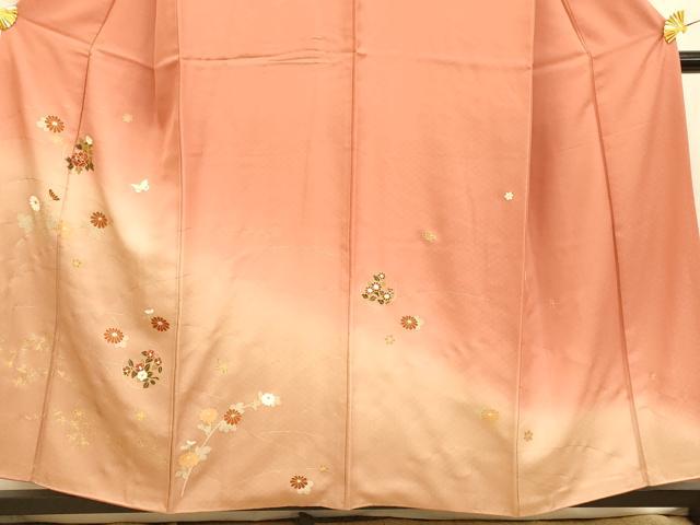 平和屋着物□訪問着 花蝶文 暈し染め 金彩 正絹 逸品 AABH4527fw
