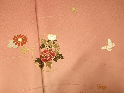 平和屋着物■訪問着　花蝶文　暈し染め　金彩　正絹　逸品　AABH4527fw
