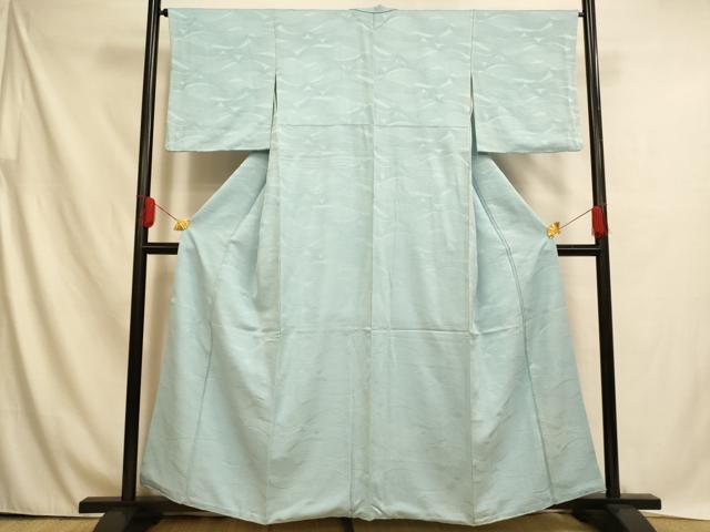 平和屋着物■上質な色無地　流水地紋　空色　正絹　逸品　AABH4528fw