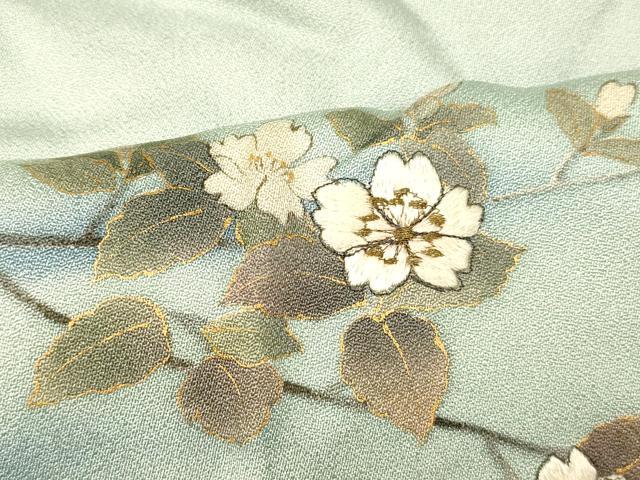平和屋着物■訪問着　刺繍　草花光琳水文　暈し染め　金糸　金彩　正絹　逸品　AABH4533fw