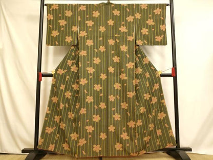 平和屋着物■小紋　舞桜間道　洗える着物　AABH4540fw