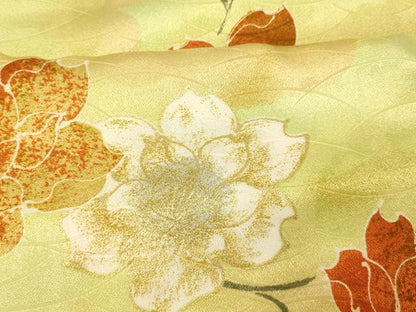 平和屋着物■小紋　エ霞枝花文　暈し染め　金彩　洗える着物　AABH4543fw