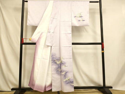 平和屋着物■訪問着　飛鶴流水文　暈し染め　金彩　洗える着物　AABH4544fw