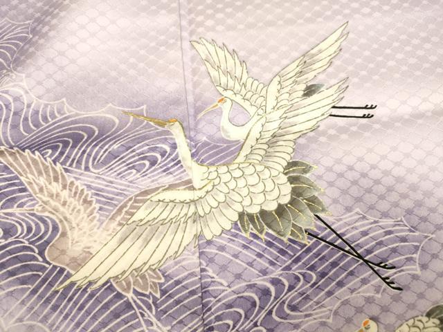 平和屋着物■訪問着　飛鶴流水文　暈し染め　金彩　洗える着物　AABH4544fw