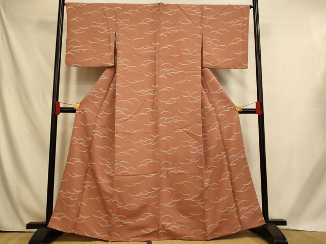 平和屋着物■小紋　雪芝文　洗える着物　AABH4550fw