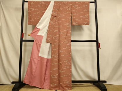 平和屋着物■小紋　雪芝文　洗える着物　AABH4550fw