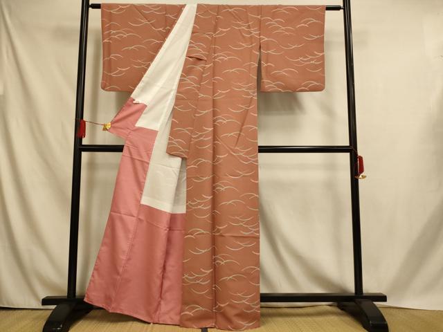 平和屋着物■小紋　雪芝文　洗える着物　AABH4550fw