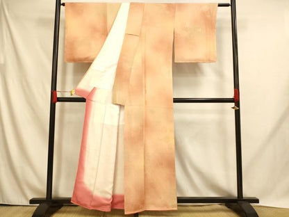 平和屋着物■上質な小紋　草花文　暈し染め　正絹　逸品　未使用　AABH4559fw