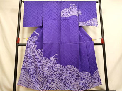 平和屋着物■訪問着 絞り 立波文 正絹 逸品 AABH4560fw