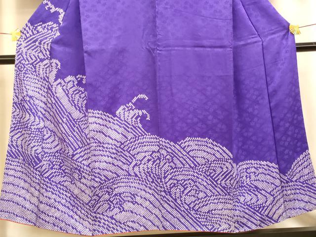 平和屋着物■訪問着 絞り 立波文 正絹 逸品 AABH4560fw