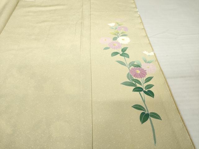 平和屋着物●訪問着　友禅　作家物　草花文　正絹　逸品　AABH4569ck