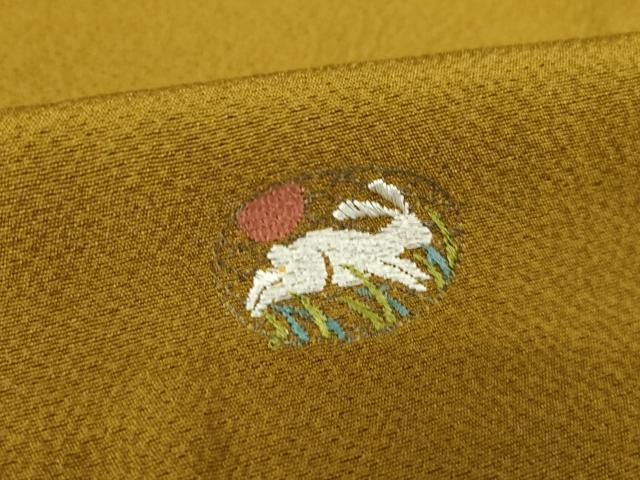 平和屋着物●上質な小紋　刺繍　兎　うさぎ　さが美扱い　正絹　逸品　未使用　AABH4573ck
