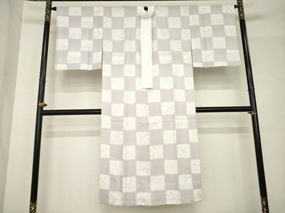 平和屋着物●長襦袢　無双仕立て　市松文　正絹　逸品　未使用　AABH4575ck