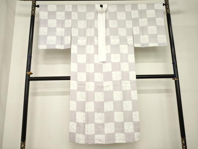 平和屋着物●長襦袢　無双仕立て　市松文　正絹　逸品　未使用　AABH4575ck