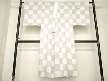 平和屋着物●長襦袢　無双仕立て　市松文　正絹　逸品　未使用　AABH4575ck