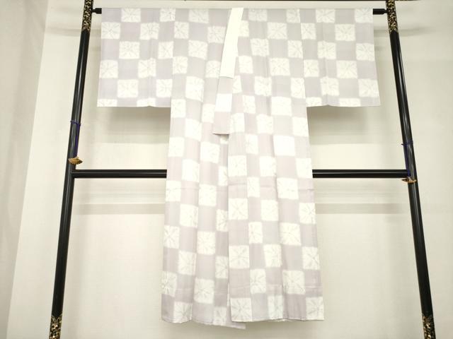 平和屋着物●長襦袢　無双仕立て　市松文　正絹　逸品　未使用　AABH4575ck
