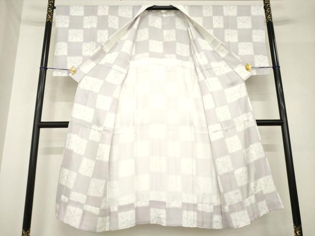 平和屋着物●長襦袢　無双仕立て　市松文　正絹　逸品　未使用　AABH4575ck