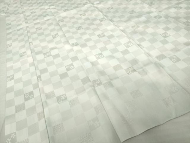 平和屋着物●長襦袢　無双仕立て　斜縞　市松地紋　暈し染め　正絹　逸品　AABH4576ck