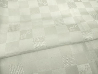 平和屋着物●長襦袢　無双仕立て　斜縞　市松地紋　暈し染め　正絹　逸品　AABH4576ck