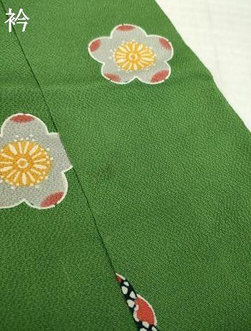 平和屋着物●小振袖　二尺袖　紅型　舞梅文　正絹　逸品　AABH4577ck