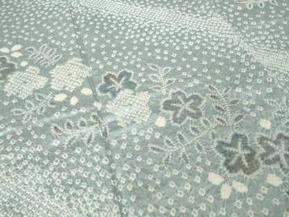 平和屋着物●訪問着　絞り　草花文　正絹　逸品　AABH4578ck