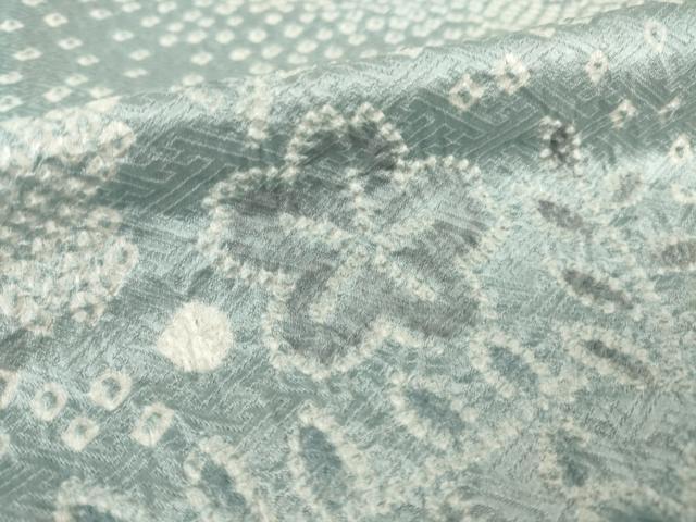 平和屋着物●訪問着　絞り　草花文　正絹　逸品　AABH4578ck