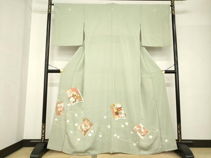 平和屋着物●豪華色留袖　友禅　冊子花文　正絹　逸品　AABH4580ck