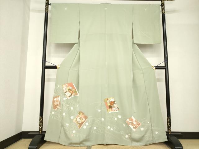平和屋着物●豪華色留袖　友禅　冊子花文　正絹　逸品　AABH4580ck