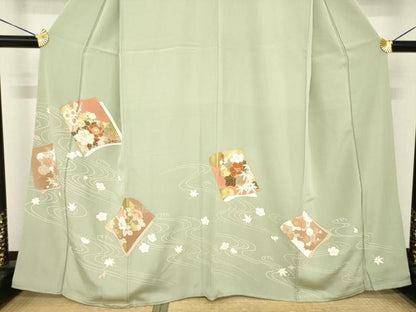 平和屋着物●豪華色留袖　友禅　冊子花文　正絹　逸品　AABH4580ck