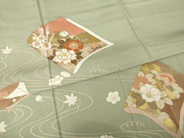 平和屋着物●豪華色留袖　友禅　冊子花文　正絹　逸品　AABH4580ck