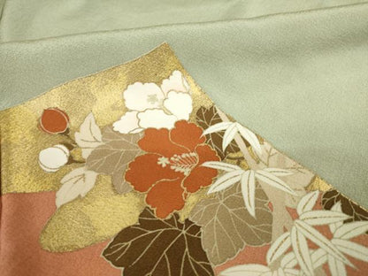平和屋着物●豪華色留袖　友禅　冊子花文　正絹　逸品　AABH4580ck