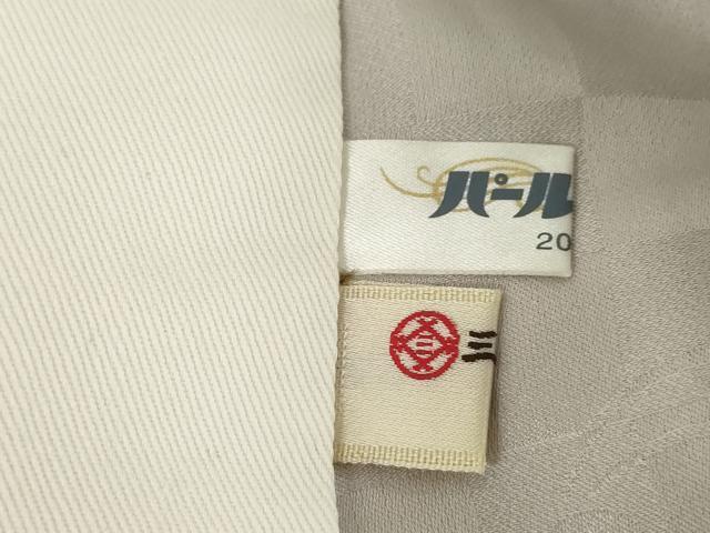 平和屋着物●世界的人形師　辻村寿三郎　ジュサブロー　長襦袢　袷　市松兎地紋　枯野色　広衿仕立て　正絹　逸品　AABH4586ck