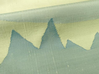 平和屋着物●絲藝苑　上島洋山　海草染　訪問着　遠山文　正絹　逸品　AABH4590ck