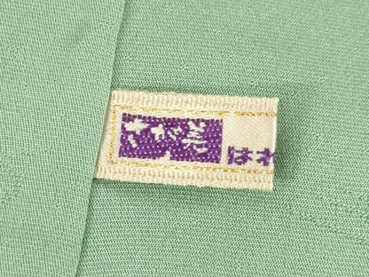 平和屋着物●上質な色無地　風景地紋　柳煤竹色　さが美扱い　正絹　逸品　AABH4593ck