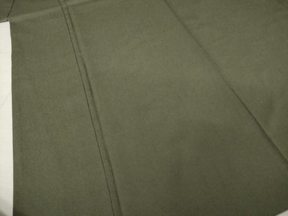 平和屋着物●男性　お召　アンサンブル　長羽織　色無地　海松茶色×銀煤竹色　高島屋扱い　正絹　逸品　AABH4594ck