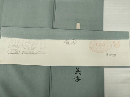 平和屋着物●加賀友禅の巨匠　初代　由水十久　蘇州刺繍　人間国宝　将雪英導　訪問着　宝尽くし　反端付き　正絹　逸品　AABH4597ck