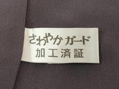 平和屋着物●訪問着　中国三大刺繍　スワトウ刺繍　汕頭刺繍　横段更紗花文　暈し染め　黒地　金糸　正絹　逸品　AABH4603ck