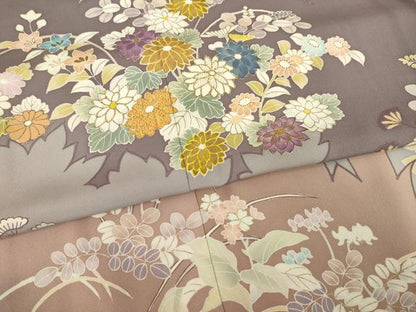 平和屋着物●創業460年・千總　訪問着　刺繍　草花文　金彩　正絹　逸品　AABH4605ck