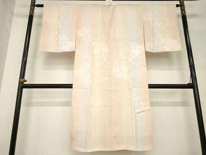 平和屋着物●長襦袢　無双仕立て　地紙花地紋　やまと誂製　正絹　逸品　AABH4615ck