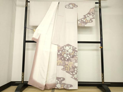 平和屋着物●訪問着　辻が花　流水花文　正絹　逸品　AABH4620ck