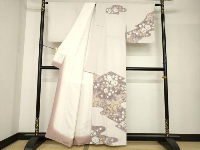 平和屋着物●訪問着　辻が花　流水花文　正絹　逸品　AABH4620ck